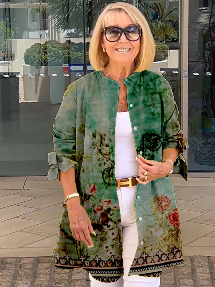 Florabel - Jacke aus bedruckter Baumwolle mit Schleifenärmeln