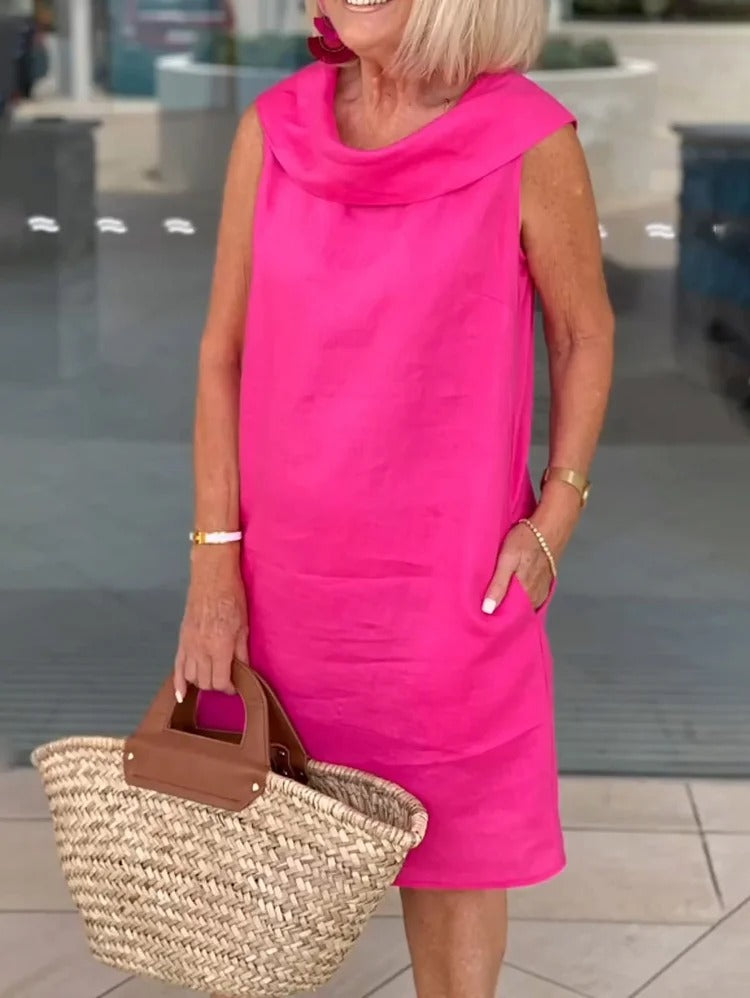 Lunessa - Elegantes Leinenkleid mit Rüschensaum