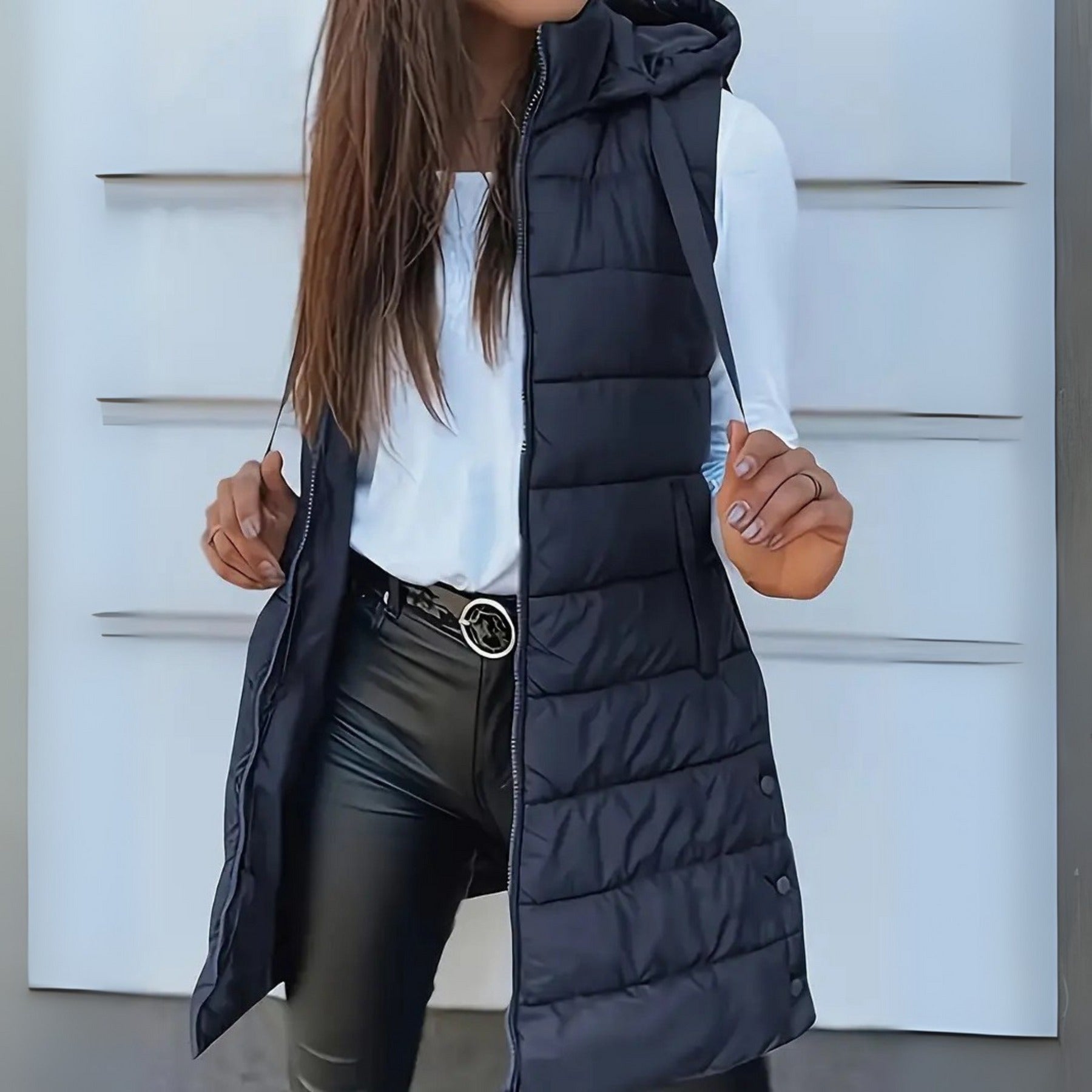 Elora™ | Gilet Puffer Senza Maniche con Cappuccio