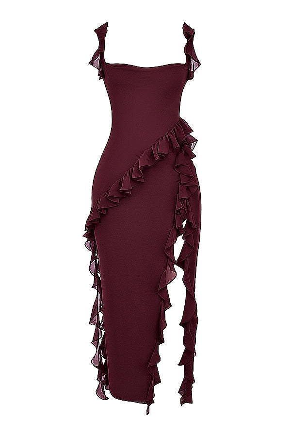 Dalila | Langes Kleid mit Rüschen