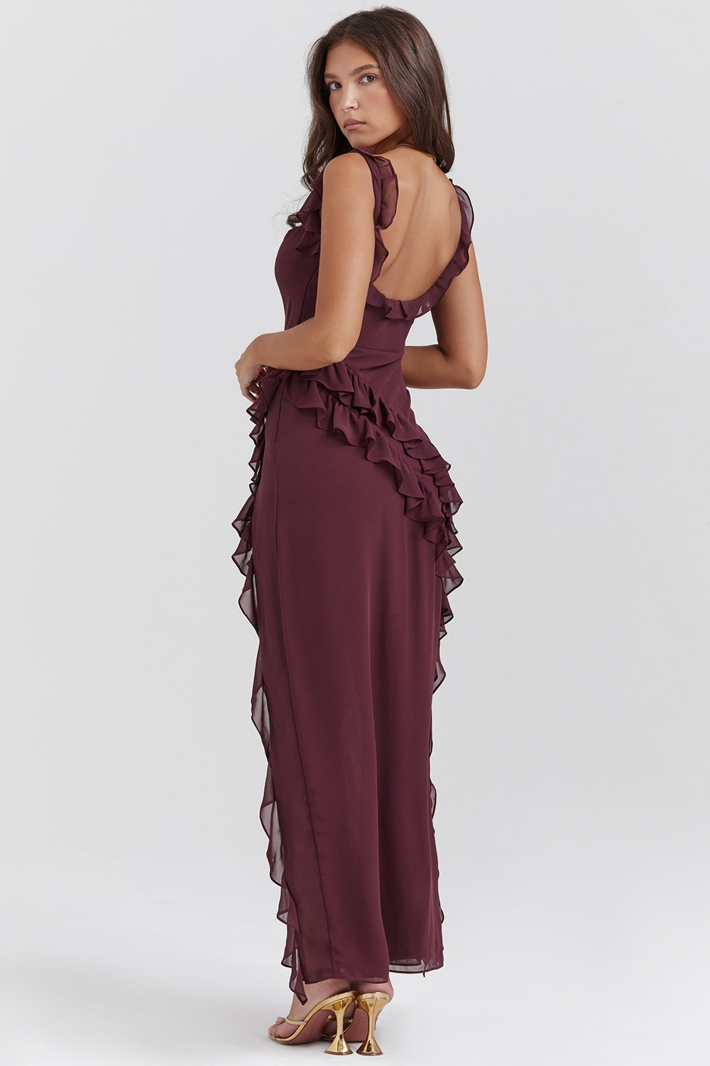 Dalila | Langes Kleid mit Rüschen