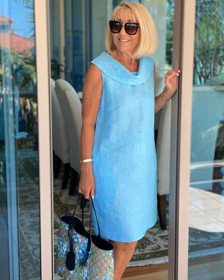 Lunessa - Elegantes Leinenkleid mit Rüschensaum