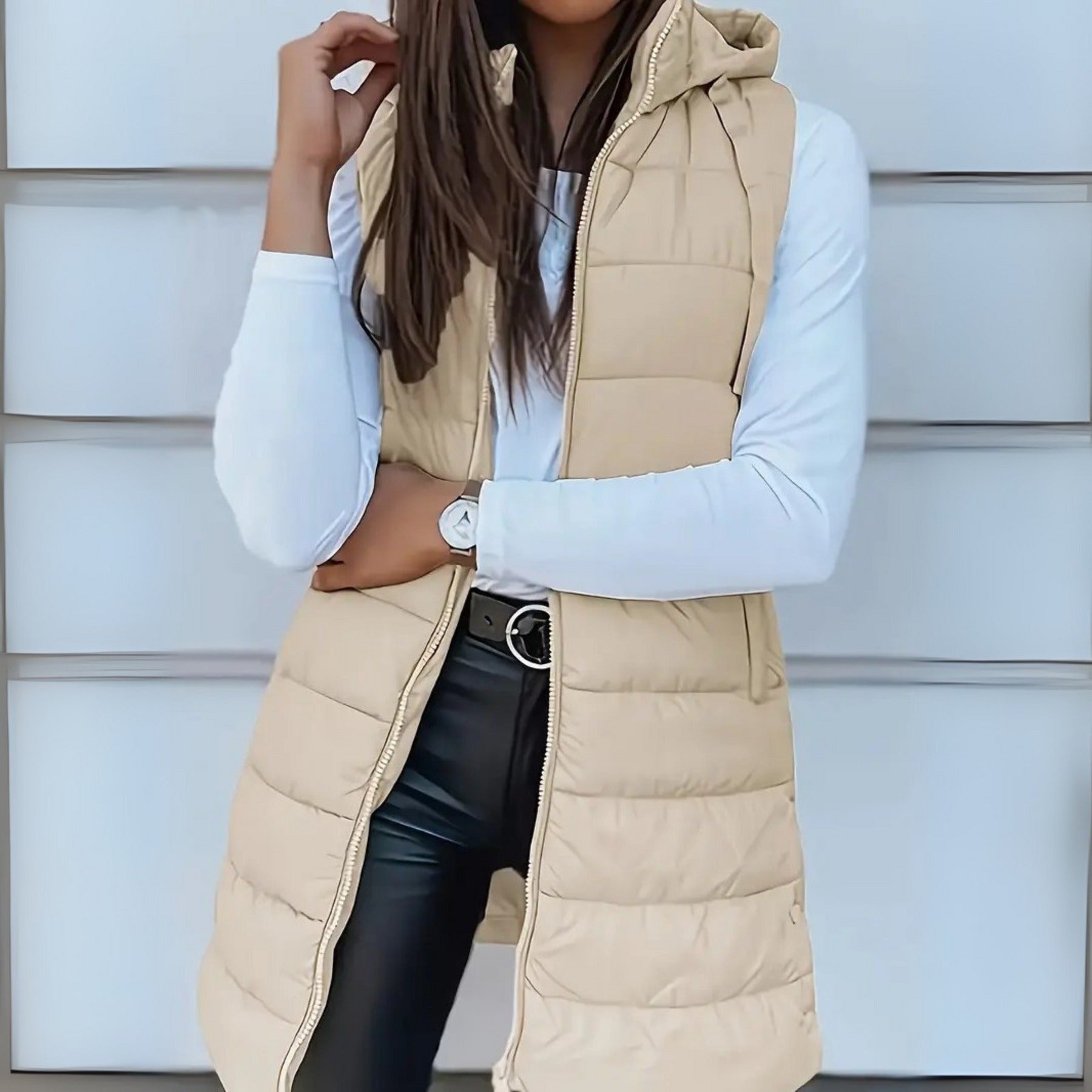 Elora™ | Gilet Puffer Senza Maniche con Cappuccio