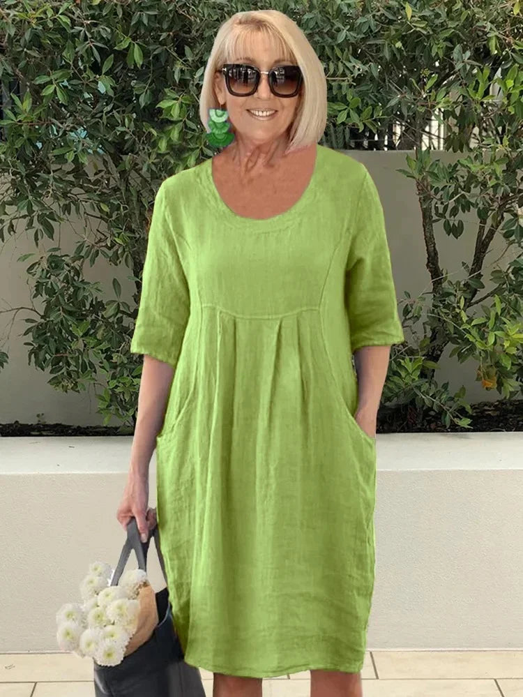 Noara - Lässiges Baumwoll-Tunika-Kleid mit Taschen