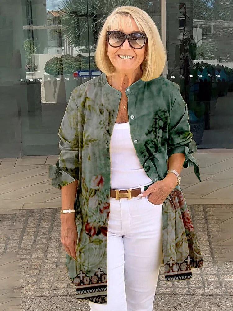 Florabel - Jacke aus bedruckter Baumwolle mit Schleifenärmeln