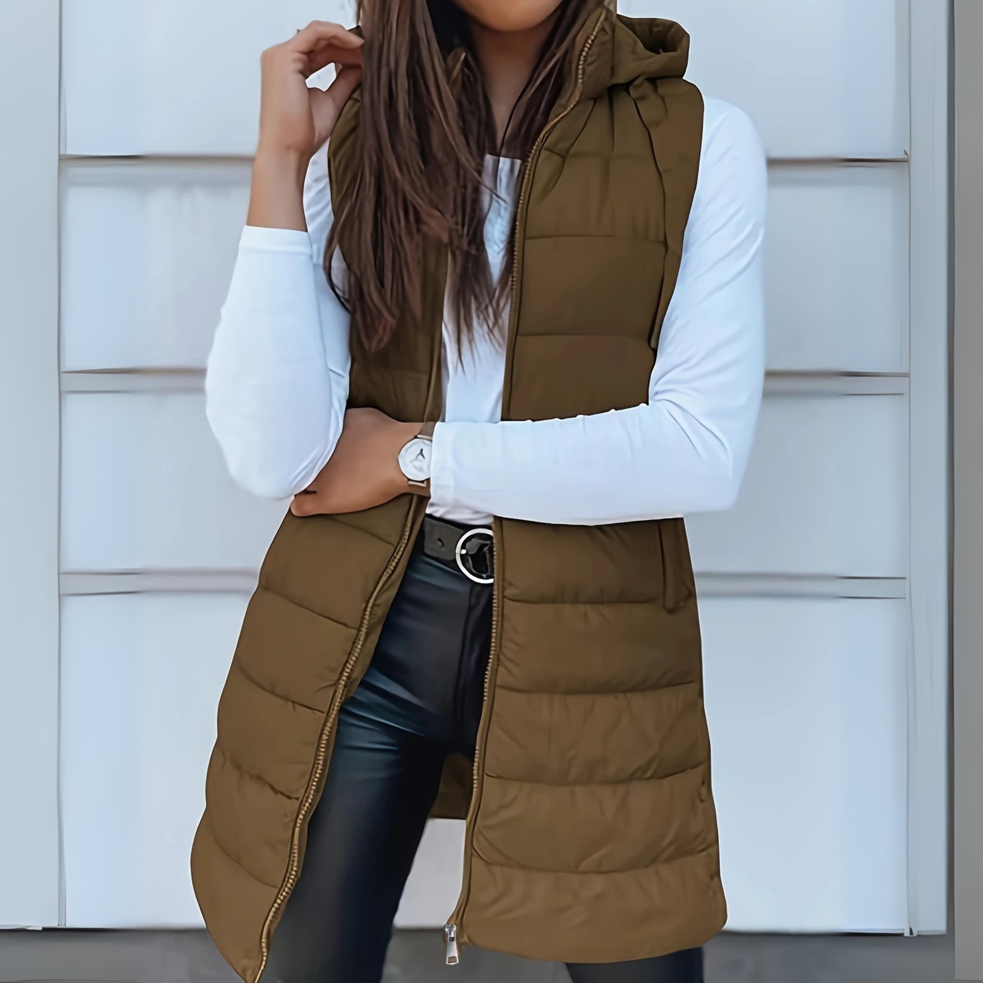 Elora™ | Gilet Puffer Senza Maniche con Cappuccio