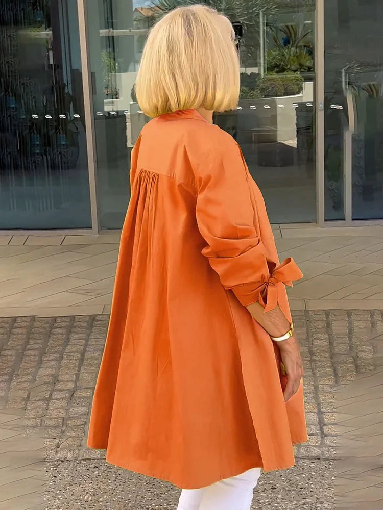 Elliora - Gathered Back Baumwollhemdjacke