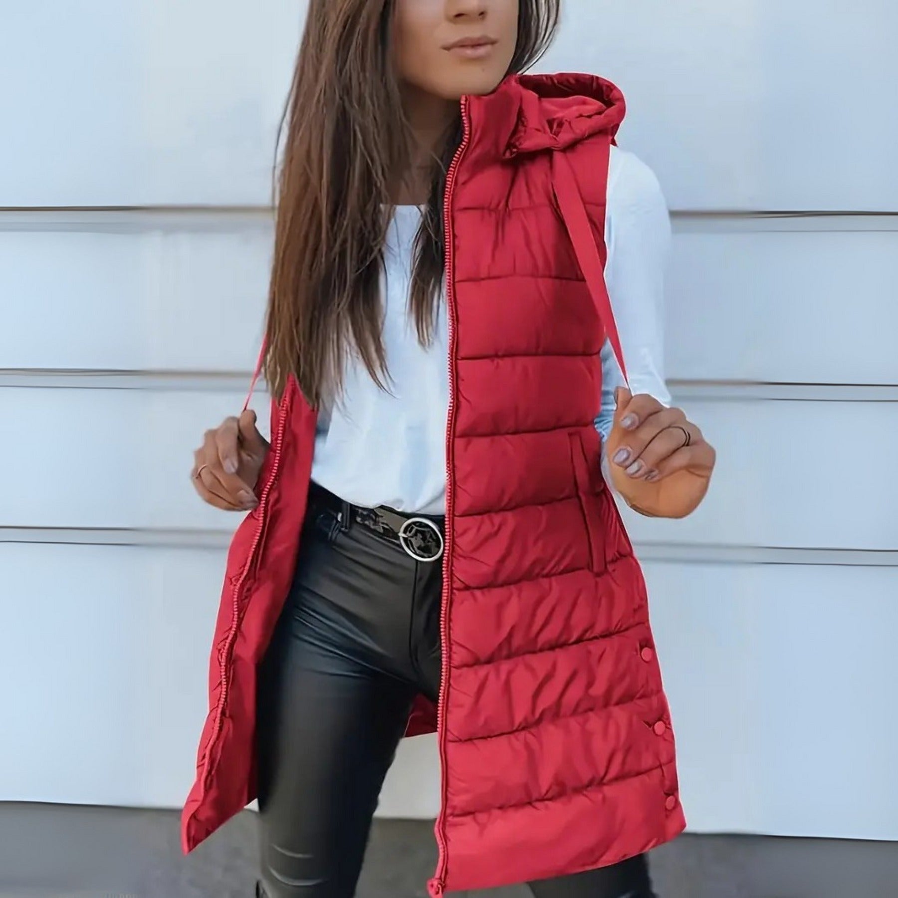 Elora™ | Gilet Puffer Senza Maniche con Cappuccio