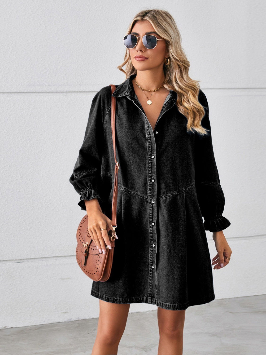 Lola | Denim Kleid mit Knöpfen