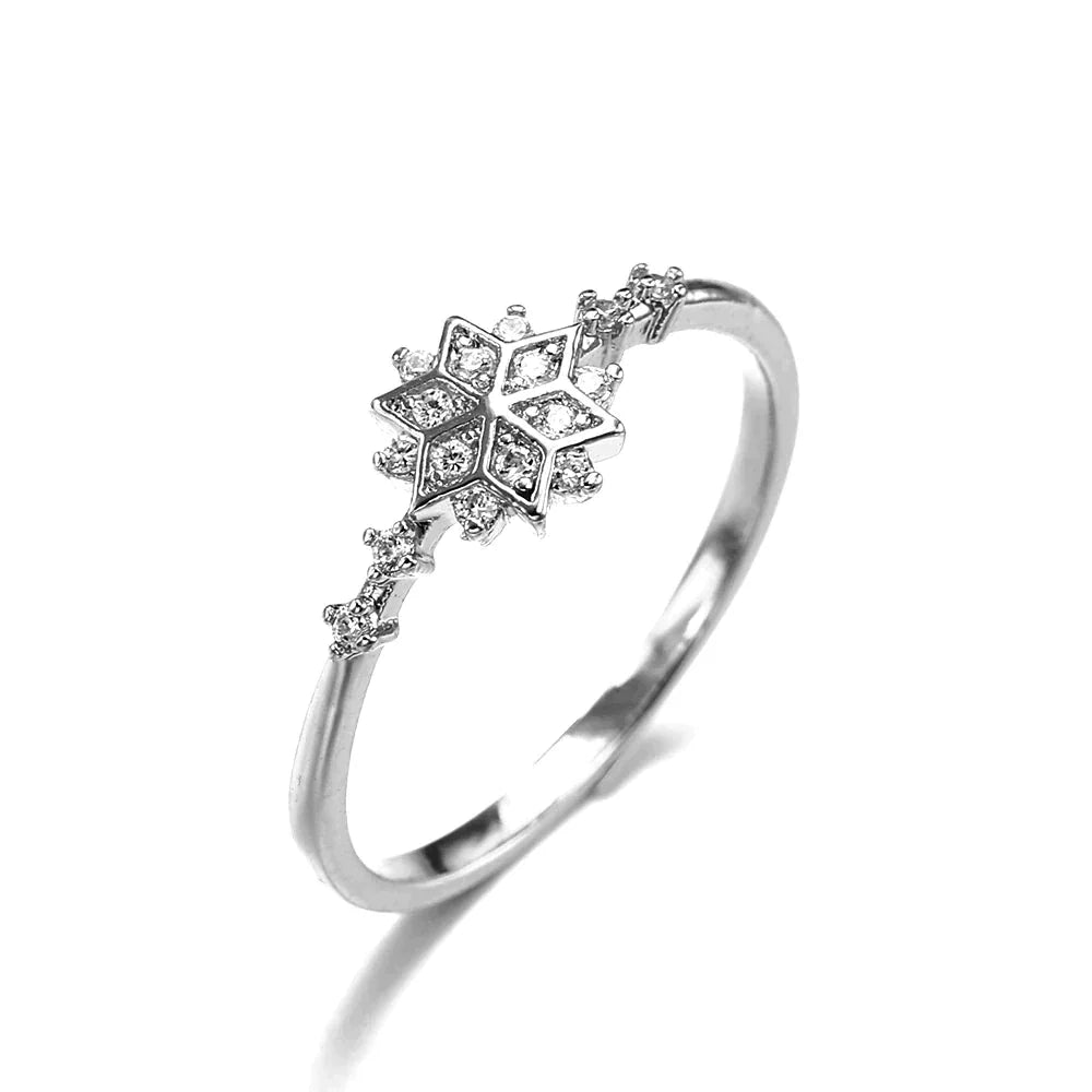 Schneeflockenring aus 925er Sterlingsilber