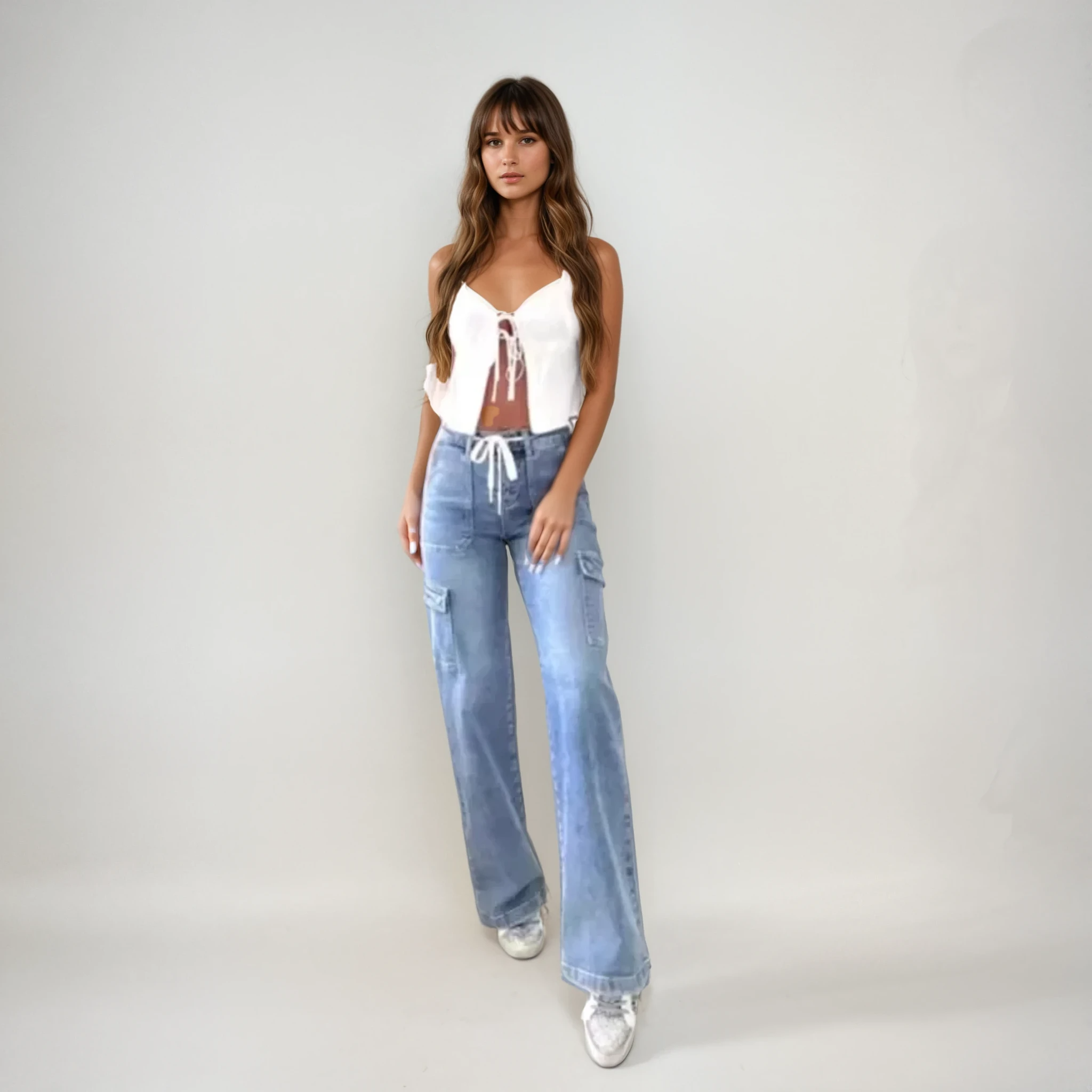 Valina – Lace-Up Utility Jeans