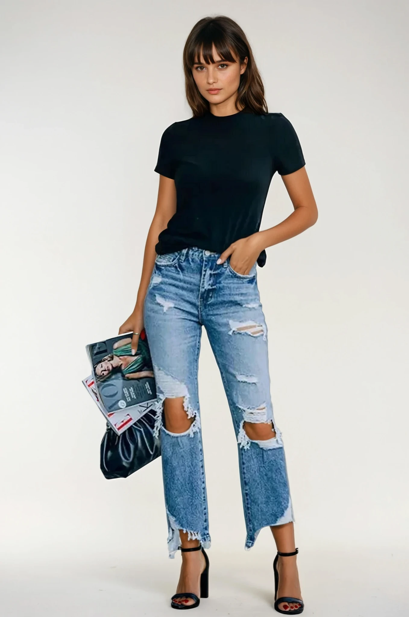 Giada – Ripped Raw Edge Jeans