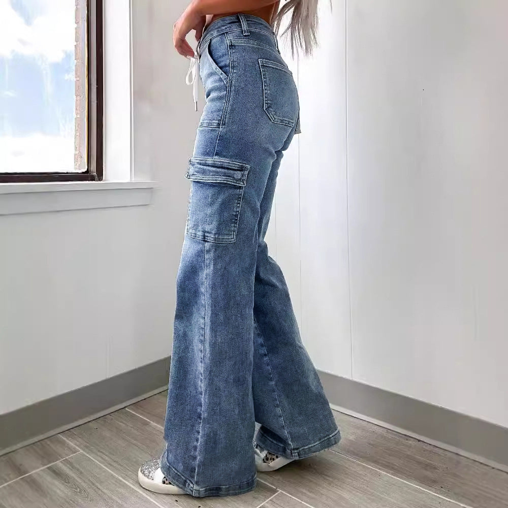 Valina – Lace-Up Utility Jeans