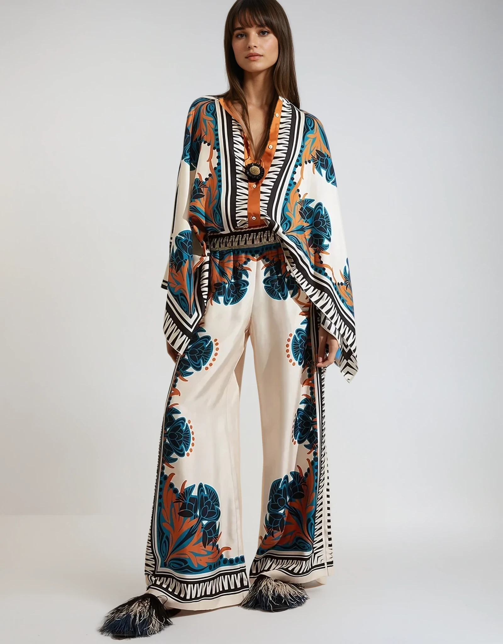Lucia - Stand-Up Collar Two-Piece Set