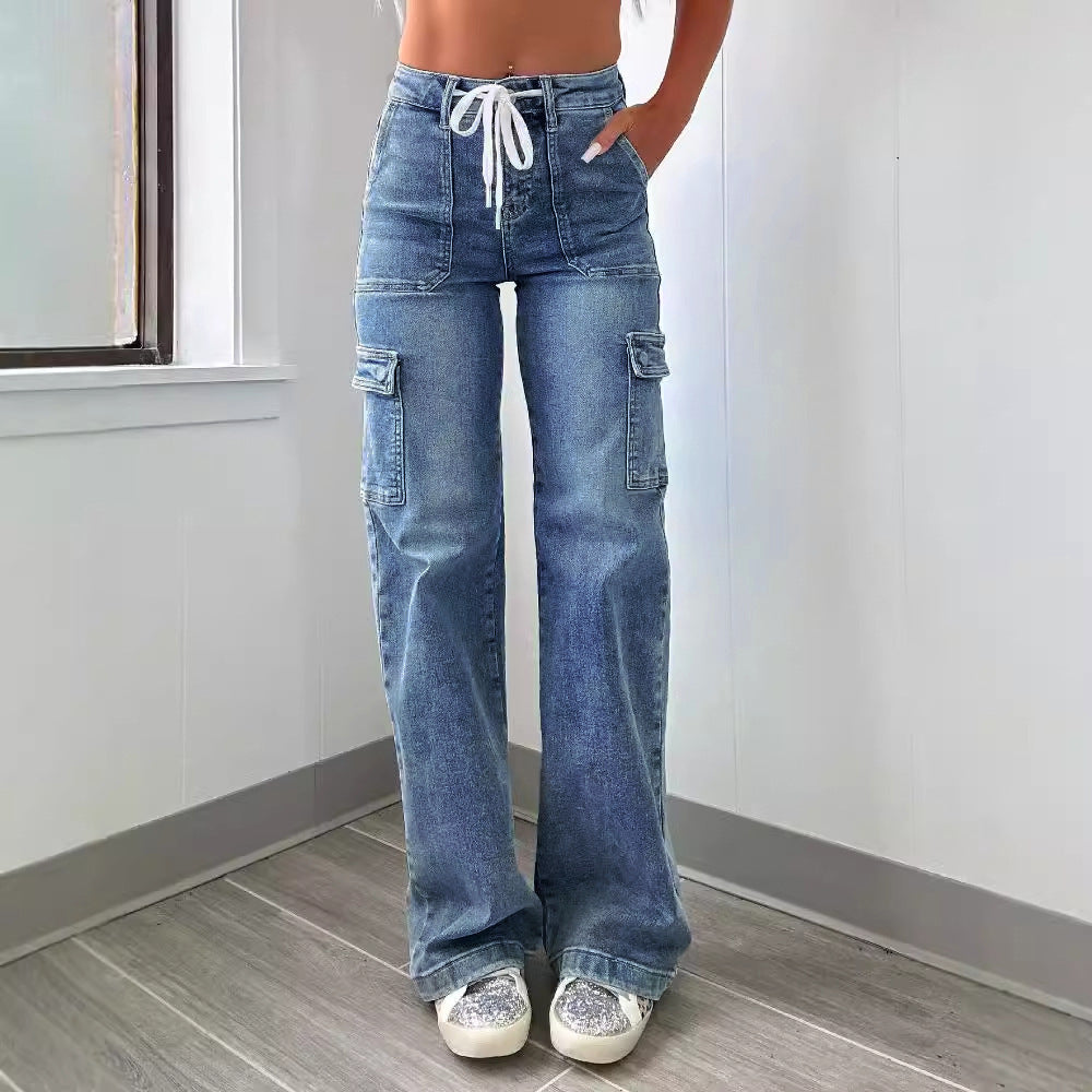 Valina – Lace-Up Utility Jeans