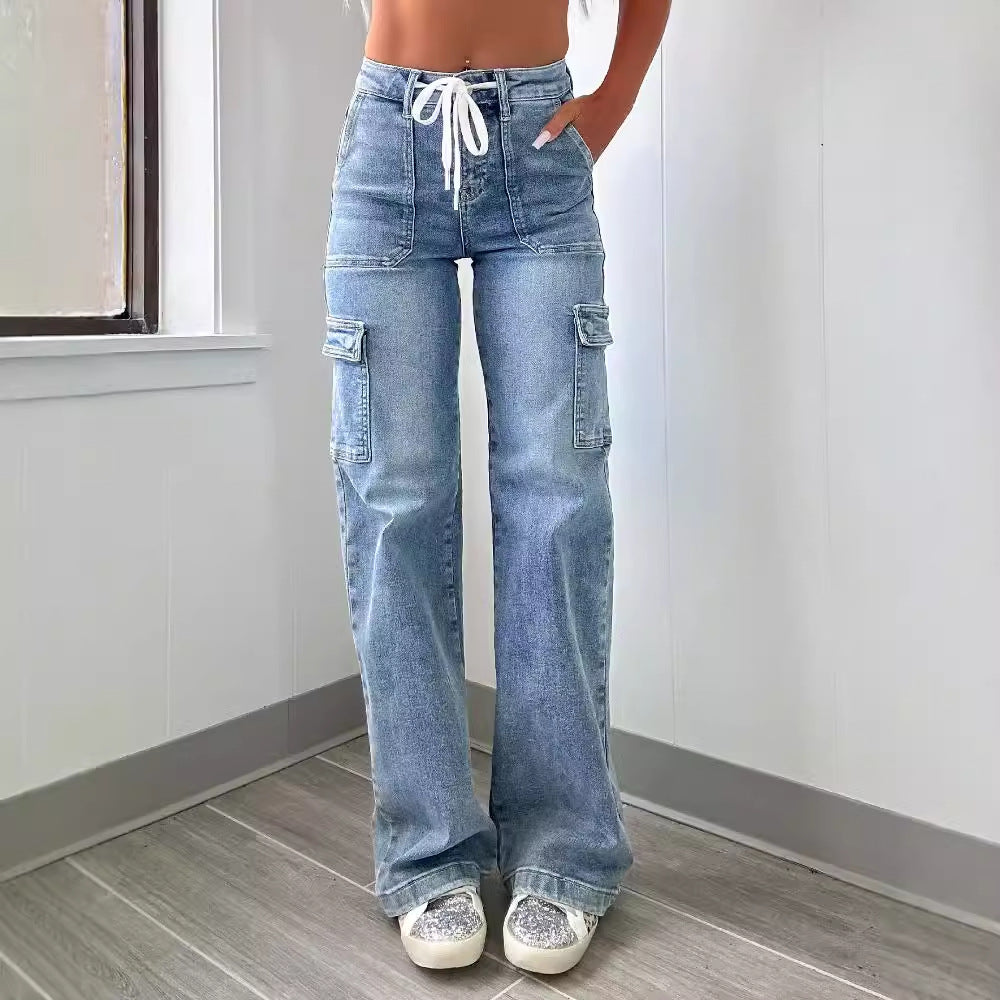 Valina – Lace-Up Utility Jeans
