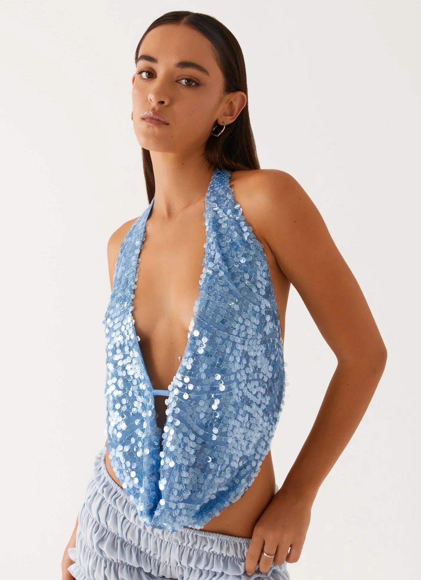 Luna – Blu Cowl Top