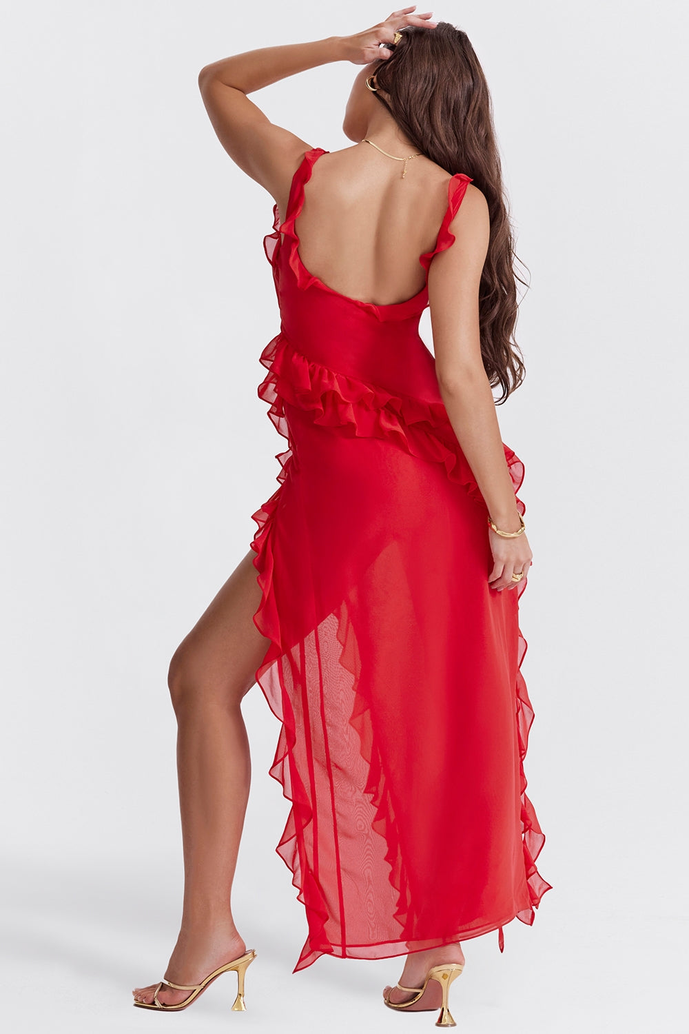 Dalila | Langes Kleid mit Rüschen