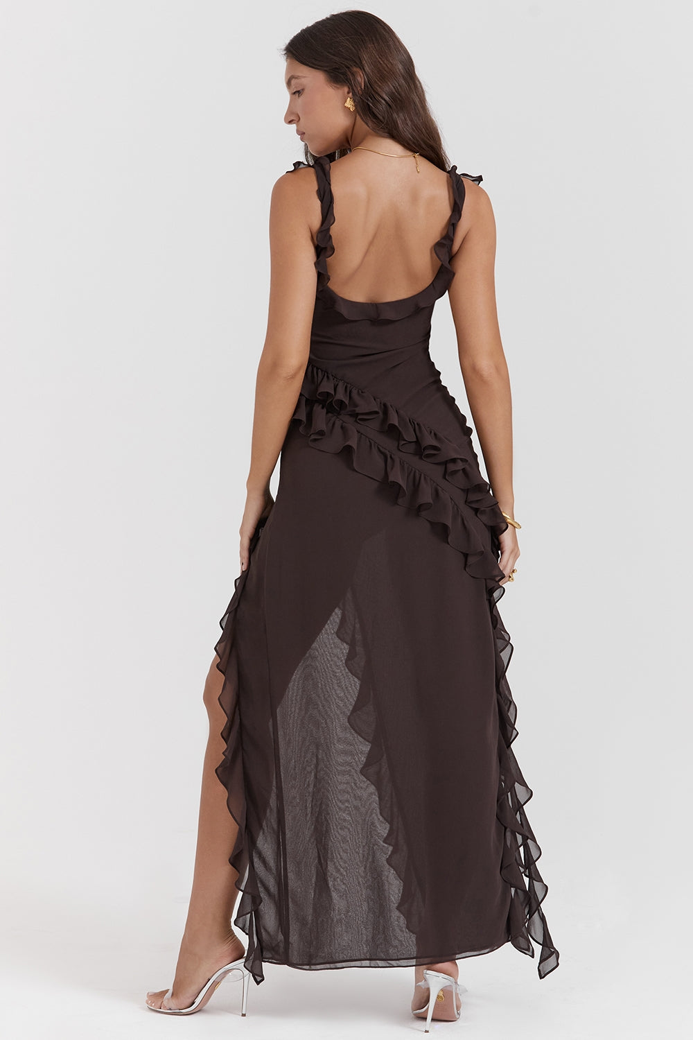 Dalila | Langes Kleid mit Rüschen