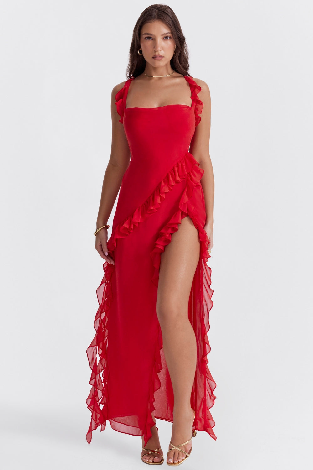 Dalila | Langes Kleid mit Rüschen