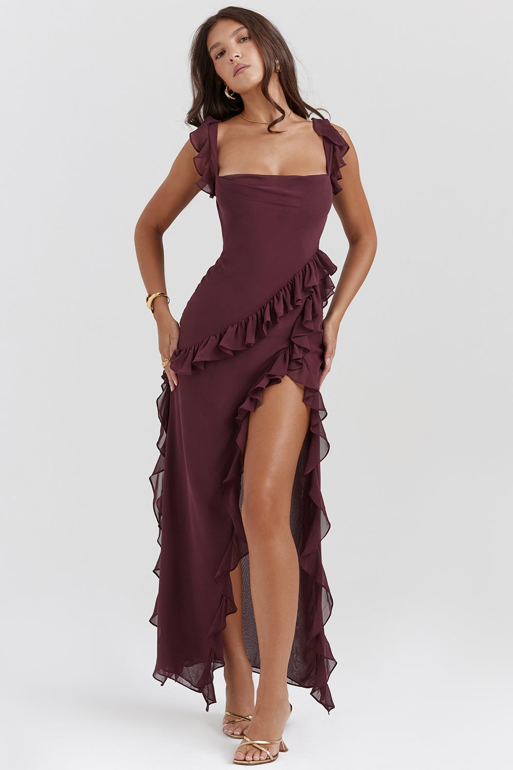 Dalila | Langes Kleid mit Rüschen