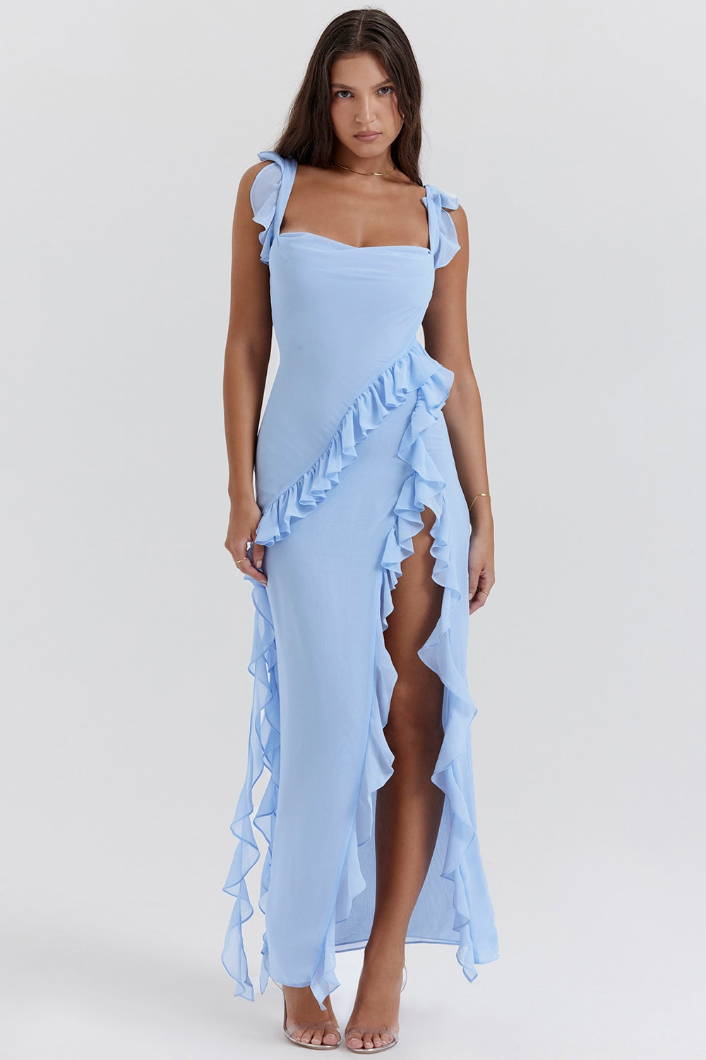 Dalila | Langes Kleid mit Rüschen