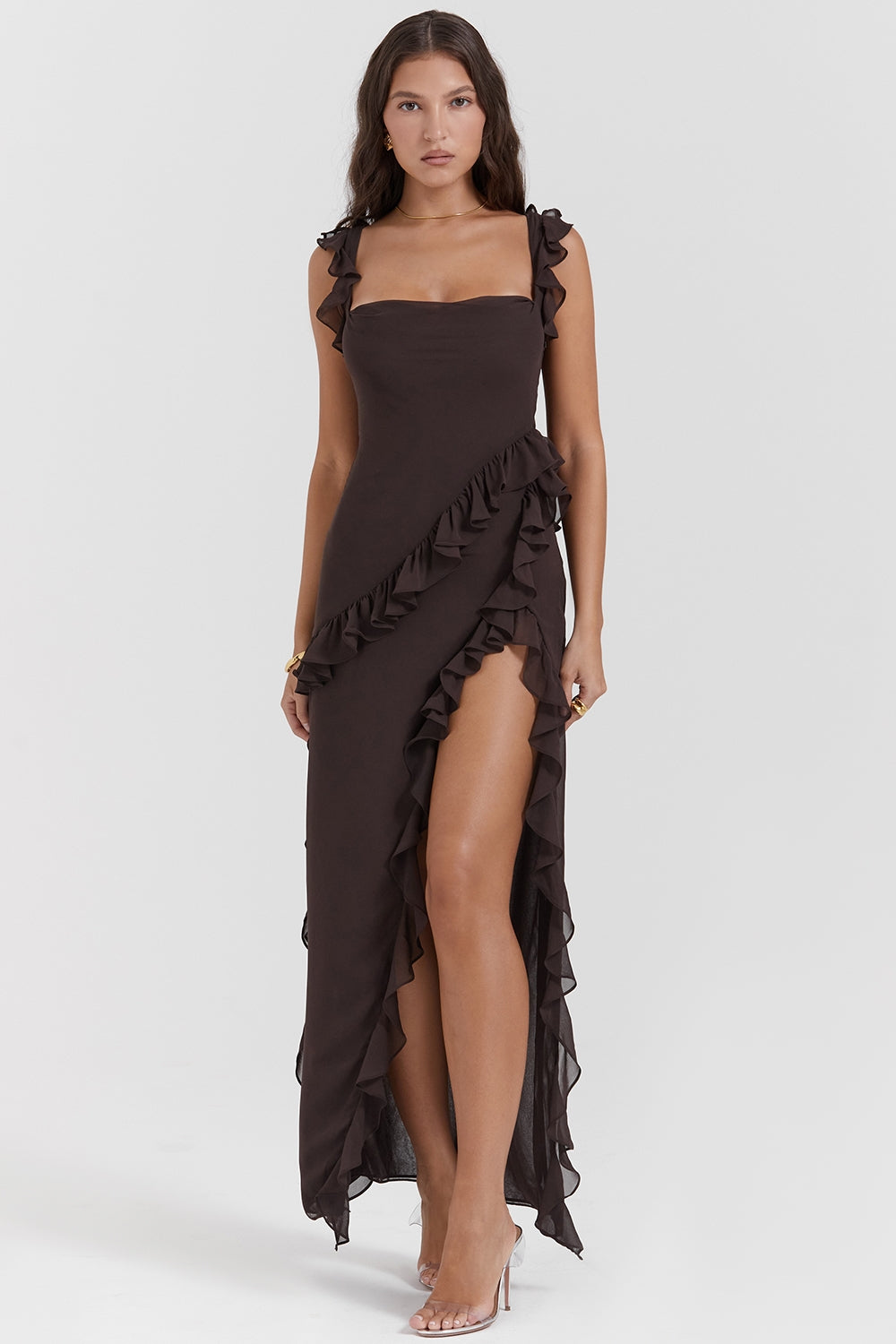 Dalila | Langes Kleid mit Rüschen