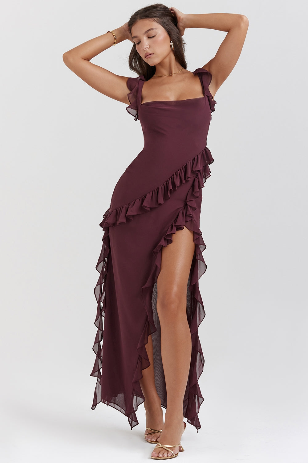 Dalila | Langes Kleid mit Rüschen