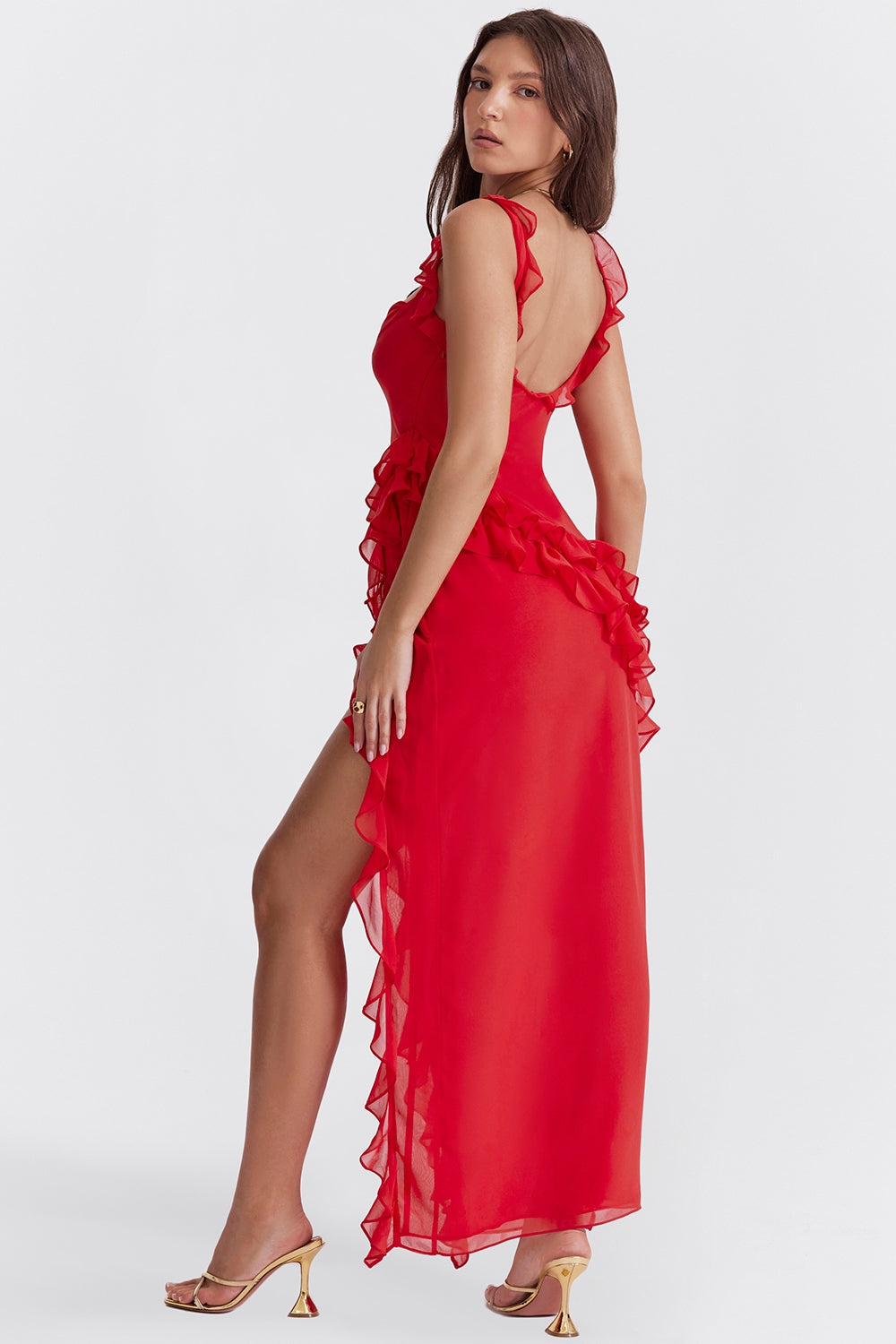 Dalila | Langes Kleid mit Rüschen