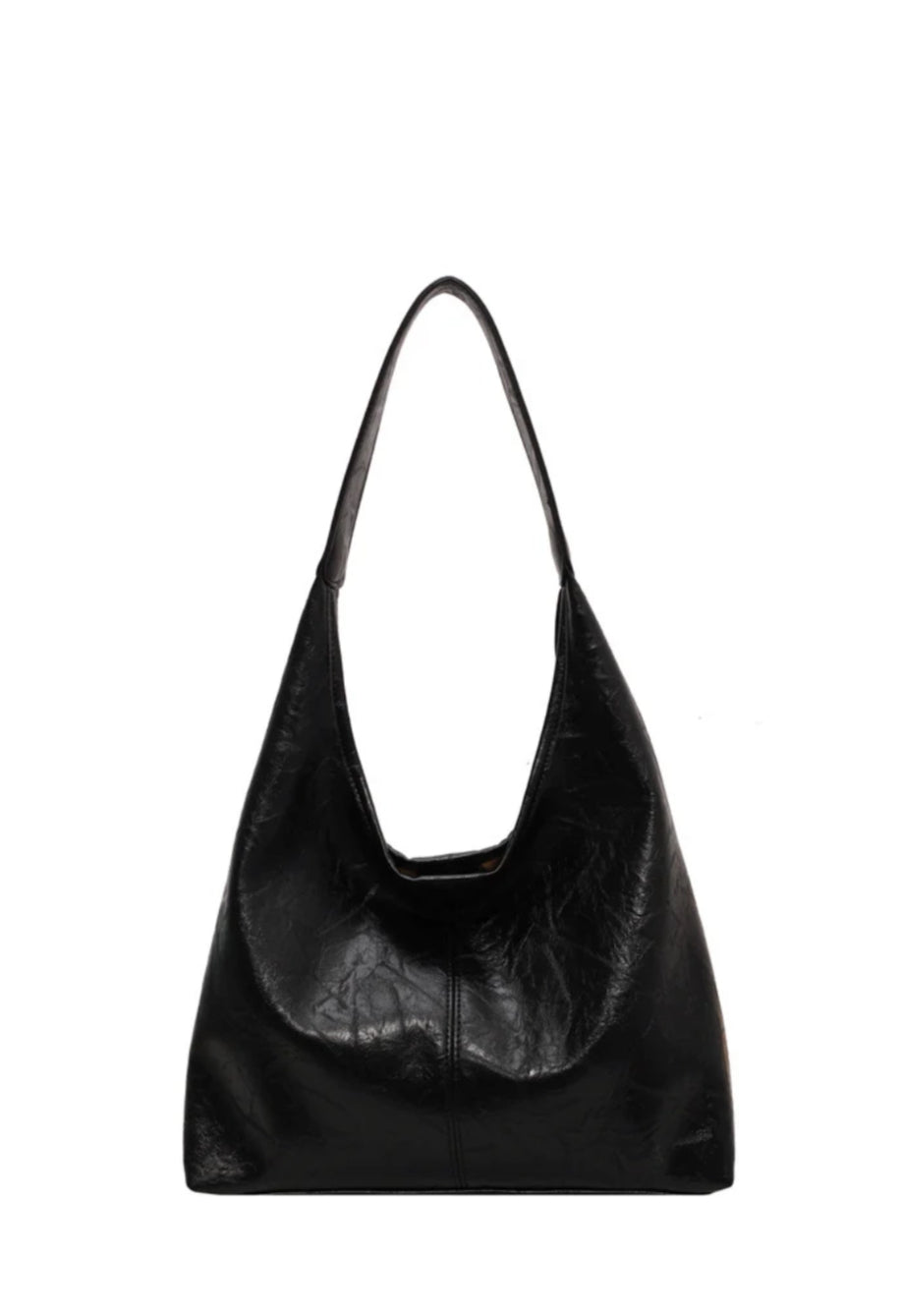 AURORA – NERO ELEGANT LEATHER SHOULDER BAG