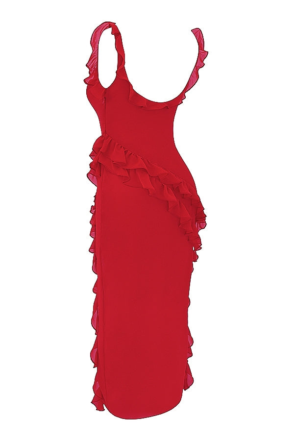 Dalila | Langes Kleid mit Rüschen