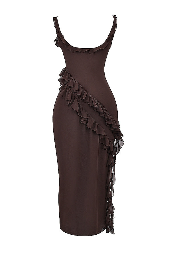 Dalila | Langes Kleid mit Rüschen