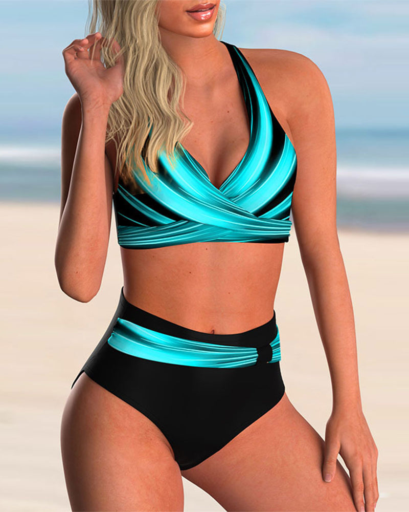 Gilda | Set Bikini con Scollo Incrociato e Stampa