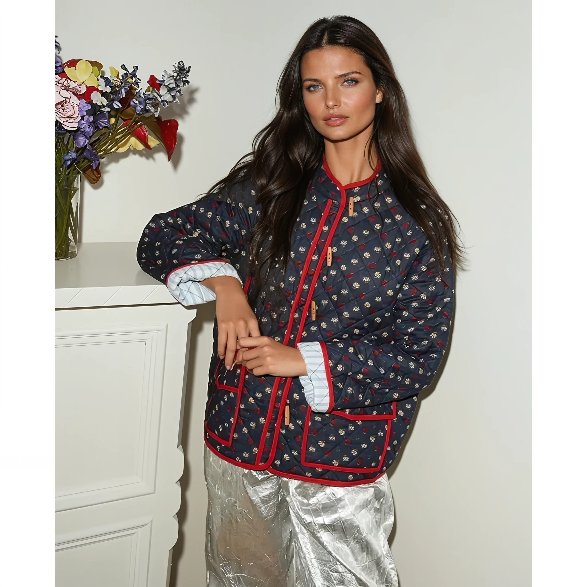 GIACCA PATCHWORK CON STAMPA FLOREALE DI AMY