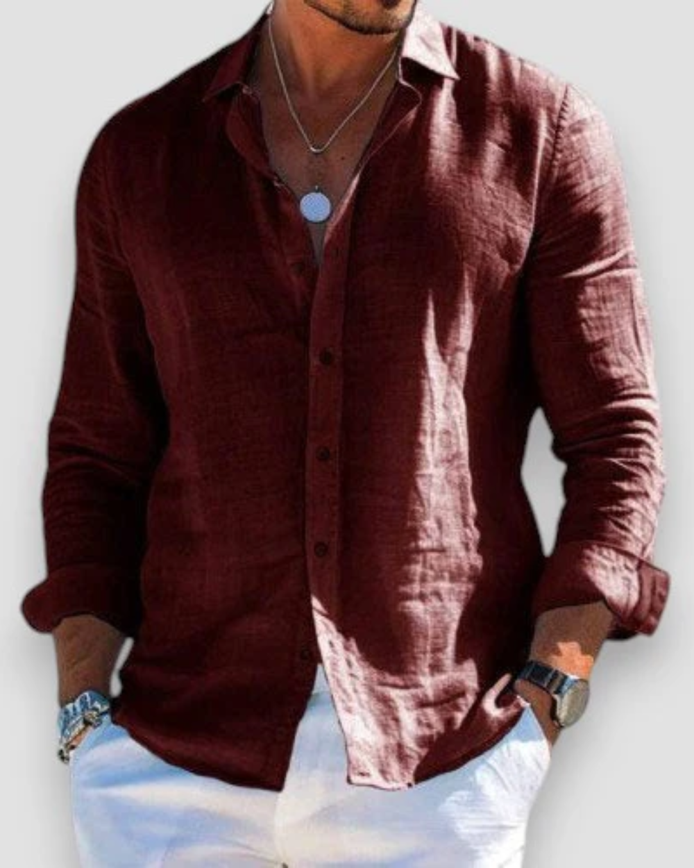 MIRAVO | Camicia casual da uomo in lino