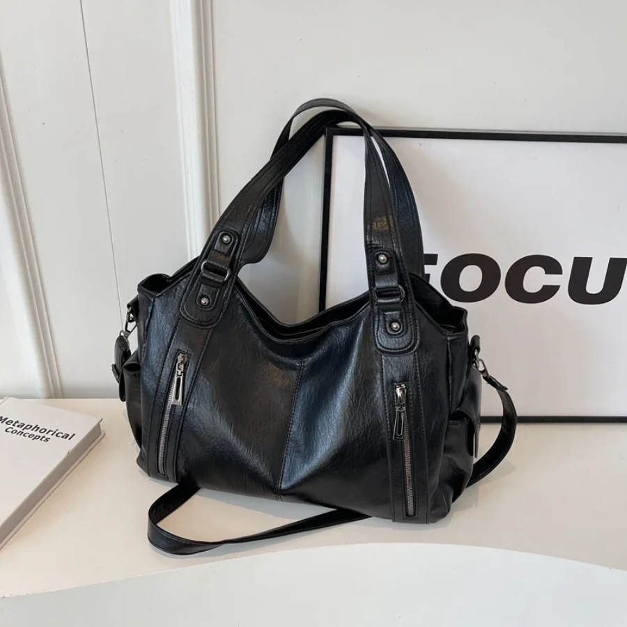 OLIVIA - NERO BORSA LUXURY MODERNA A SPALLA