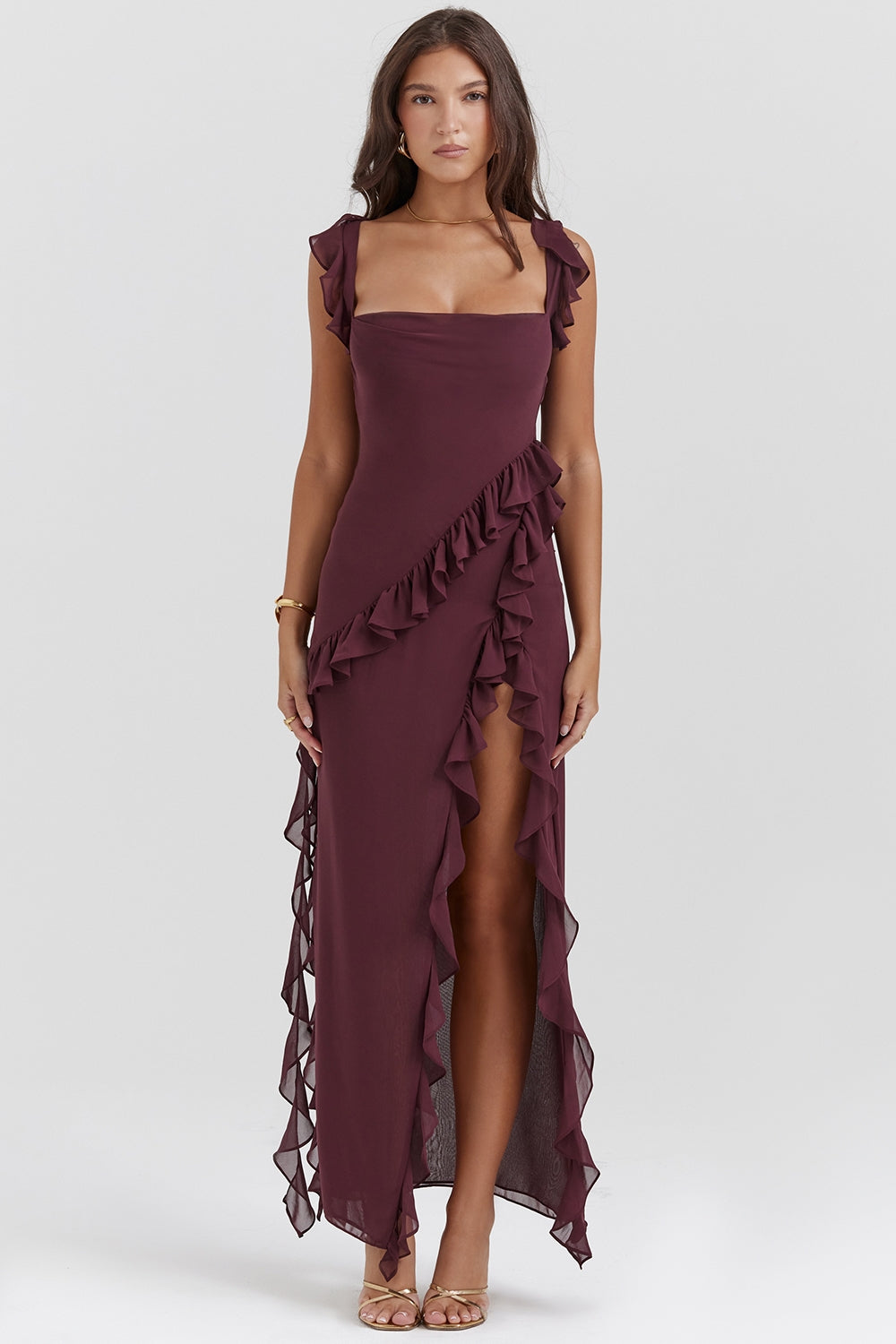 Dalila | Langes Kleid mit Rüschen