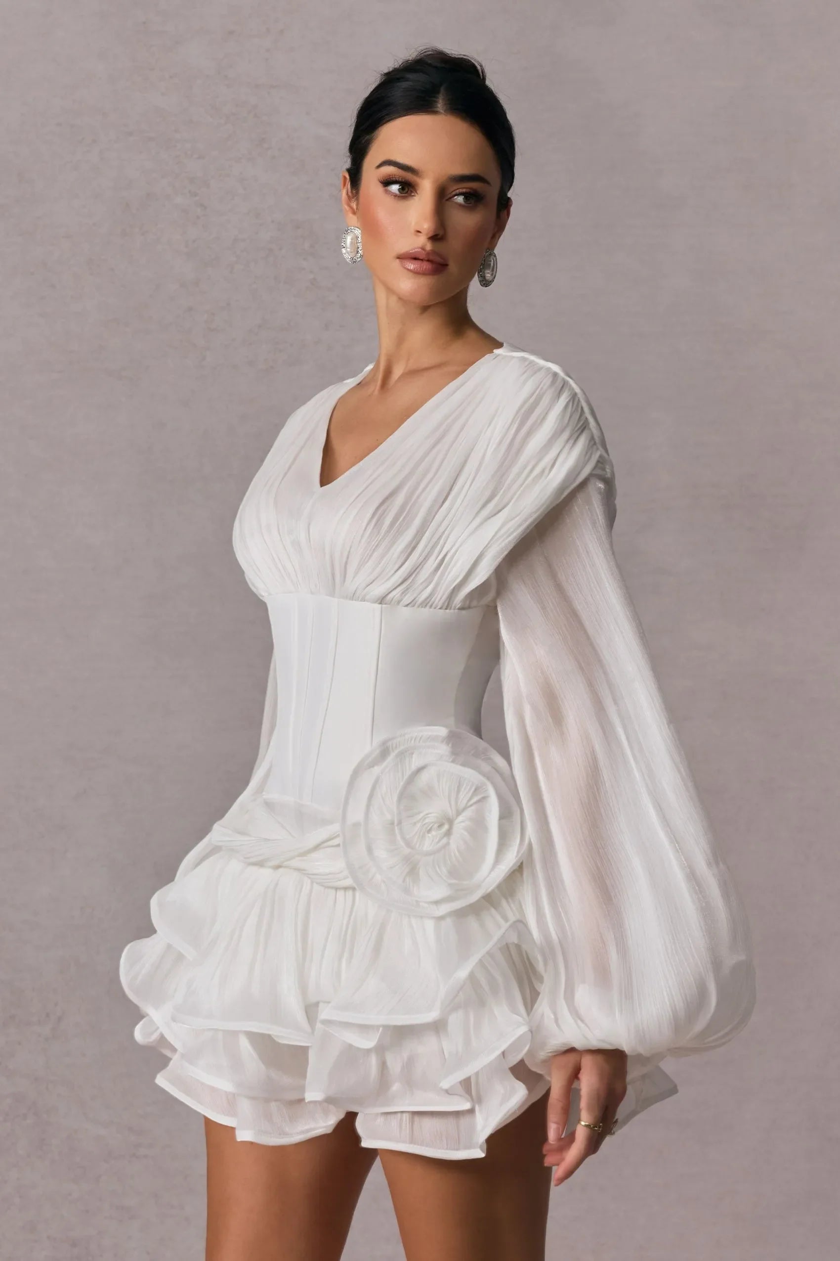 ÉLODIE – Floral Appliqué Mini Dress