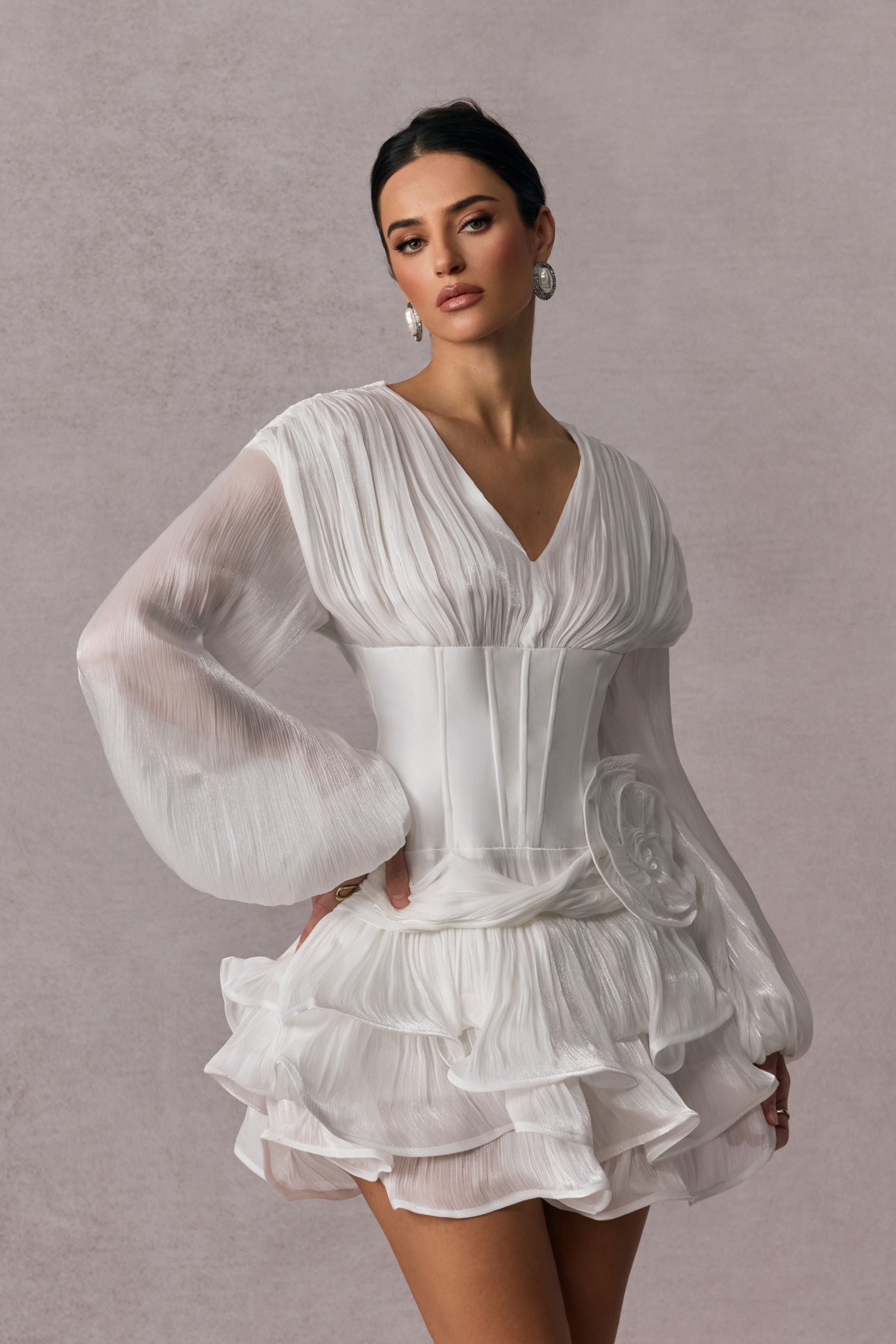 ÉLODIE – Floral Appliqué Mini Dress