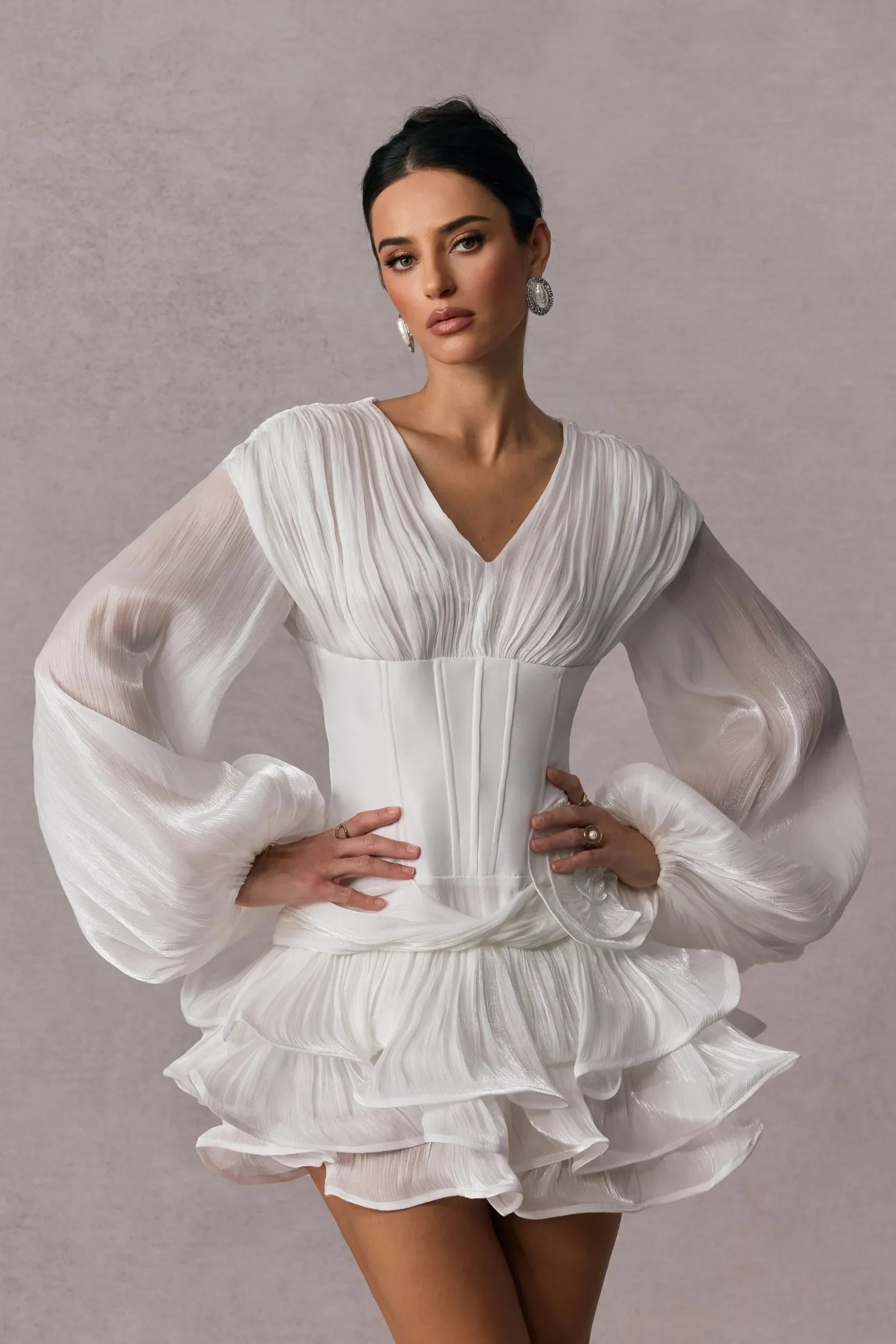 ÉLODIE – Floral Appliqué Mini Dress