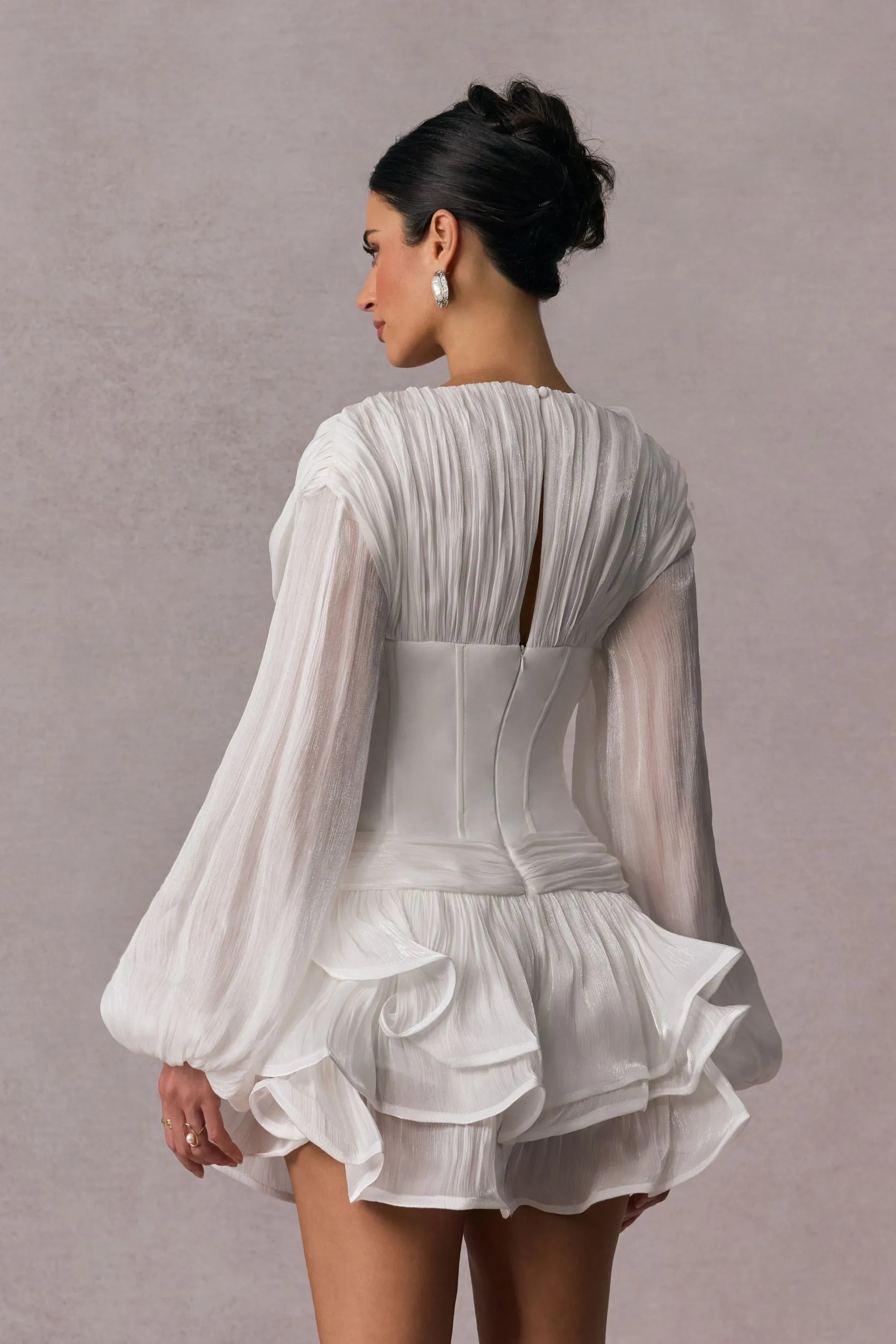 ÉLODIE – Floral Appliqué Mini Dress