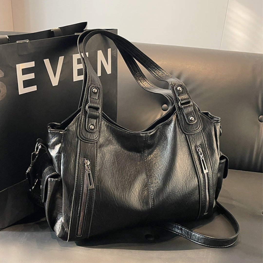 OLIVIA - VIOLA SCURO BORSA LUXURY MODERNA A SPALLA