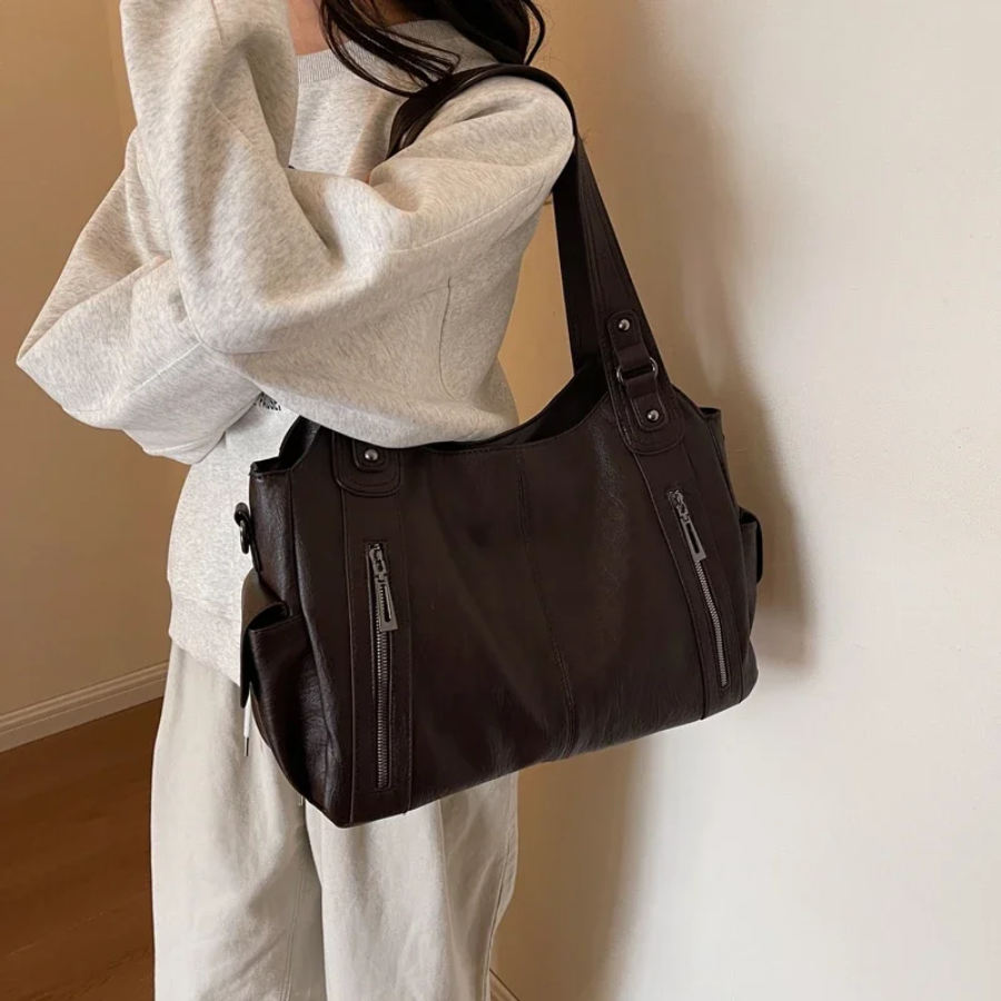 OLIVIA - MARRONE BORSA LUXURY MODERNA A SPALLA