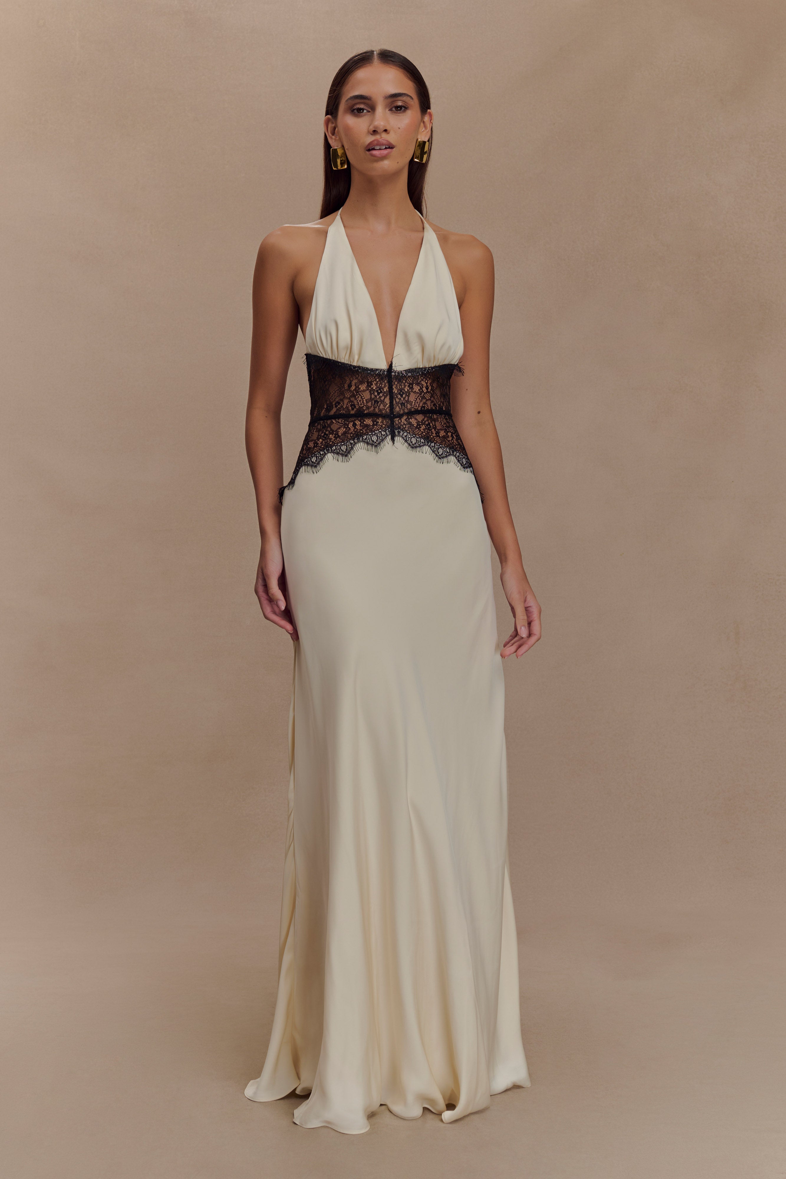 ZAFIRA – Lace and Satin Maxi Dress