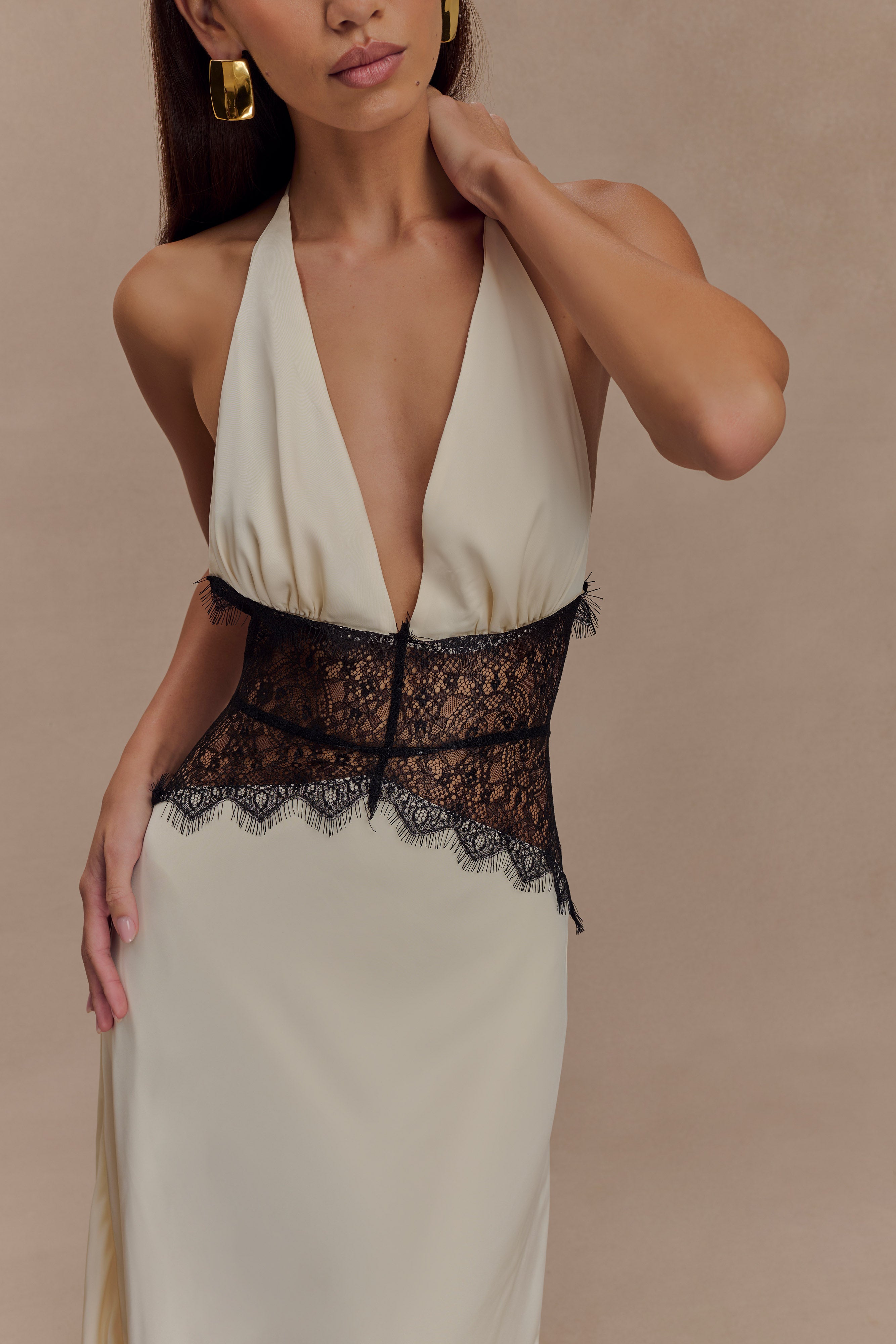 ZAFIRA – Lace and Satin Maxi Dress