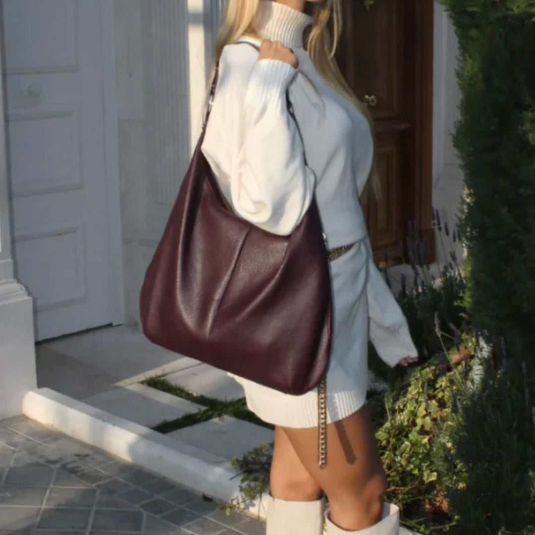 AMALFI CHARM MARRONE - LEATHER BAG