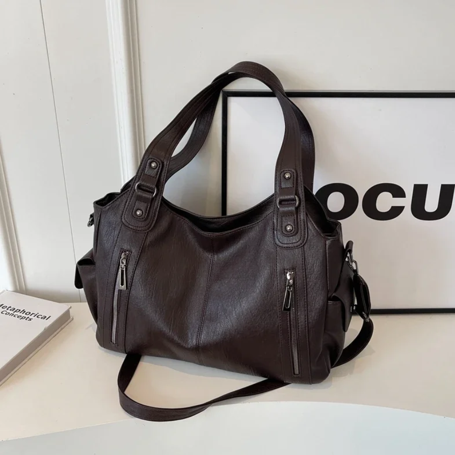 OLIVIA - VIOLA SCURO BORSA LUXURY MODERNA A SPALLA