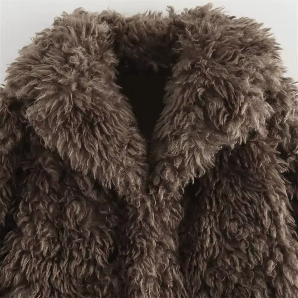 ELVORU - Fur Effect Puffer Coat