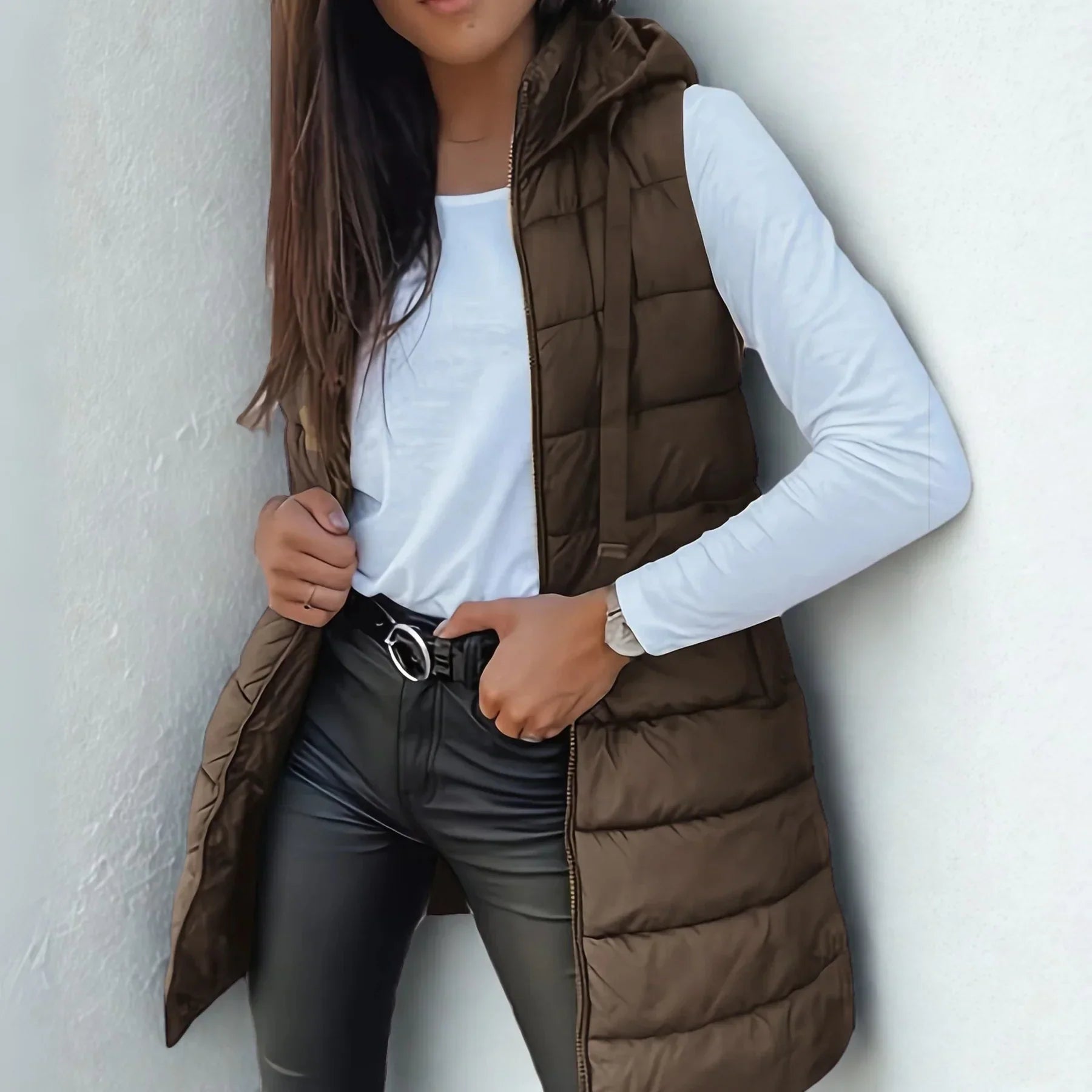Elora™ | Gilet Puffer Senza Maniche con Cappuccio