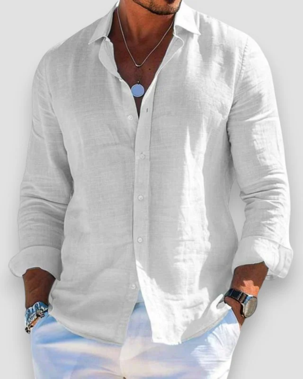 MIRAVO | Camicia casual da uomo in lino